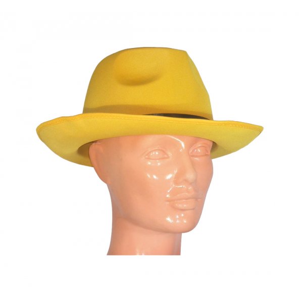 Αποκριάτικο Καπέλο Αλ Καπόνε Κίτρινο